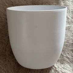 White Ceramic Plant pot (Dia) 27cm