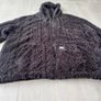 Mens 3XL Black Teddy Fleece Sherpa Hoodie Jacket Image 6