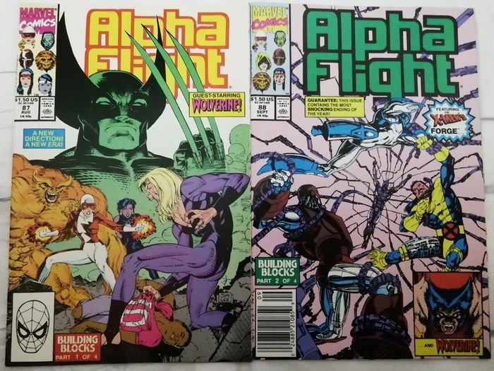 Alpha Flight #'s 87 - 90: Building Blocks - Parts 1-4 Wolverine Appearances (1990)