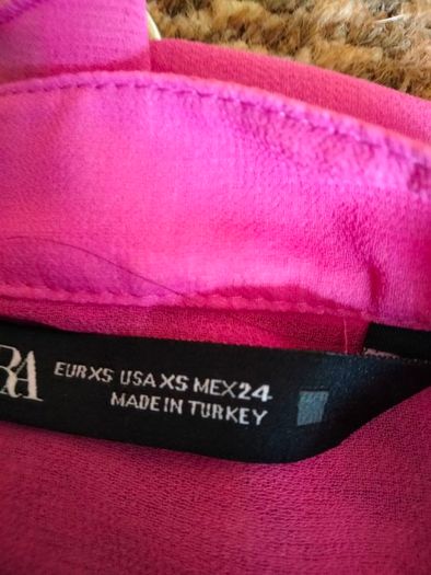 Bnwt Zara Pink Frilled Blouse Xs