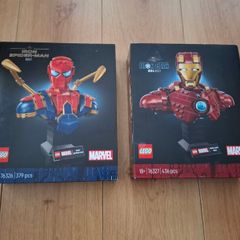 LEGO 76326 Marvel Iron Spider-Man Bust + LEGO 76327 Marvel Iron Man MK4 Bust