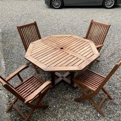 garden table and chairs - teak