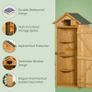 Garden Shed Vertical Utility 3 Shelves Shed Wood Outdoor Garden Tool Storage Unit Storage Cabinet, 77 x 54.2 x 179cm - Natural Image 3