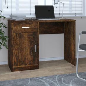 Desk with Drawer & Cabinet Smoked Oak