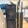 Full PA Sound System 2 Speakers Stands + Dual Wireless Mics Image 8