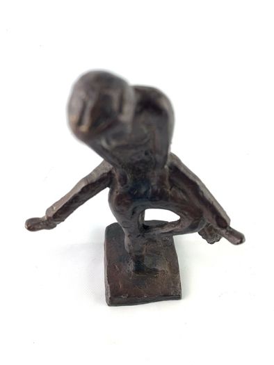 Mid century bronze figurine of gymnasts training