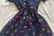 Girls Navy Summer Floral Dress