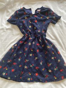 Girls Navy Summer Floral Dress