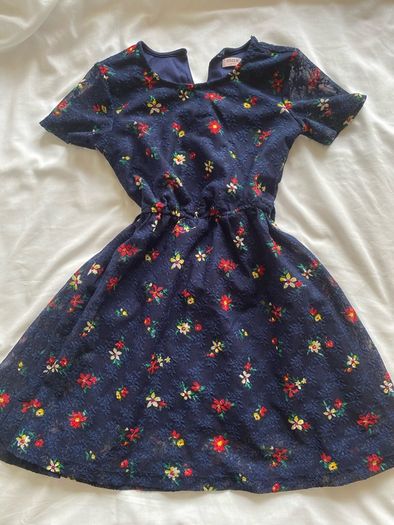 Girls Navy Summer Floral Dress