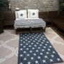 Ex display 100cm x 158cm distressed french navy and off white outdoor/indoor star rug Image 5