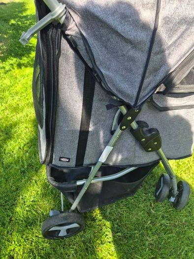 Trixie Grey Dog Buggy Stroller (Quick-Fold, Max 11kg)