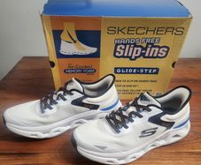 Skechers Glide-Step Altus - Turn Out Hands-Free Slip-in Men's Rubber Shoes - White / Multi - Men Size EUR 46 / UK 11 / US 12