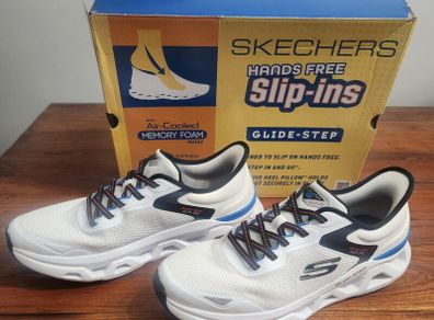 Skechers Glide-Step Altus - Turn Out Hands-Free Slip-in Men's Rubber Shoes - White / Multi - Men Size EUR 46 / UK 11 / US 12