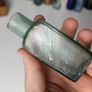 136 - Antique Sea Glass Cork Burst Top Inkwell Collectible Decorative Bottle Image 3