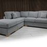 Corner L Shape Grey & Beige Fabric Sofa Image 6