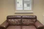Brown Leather 3-Seater Sofa