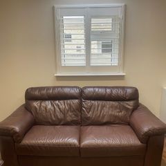 Brown Leather 3-Seater Sofa