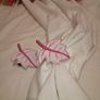 Vintage pink and white curtains and tiebacks Image 7