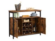 main image for ad Sideboard with bottle storage vintage brown cabinet  Sideboard Kitchen Cabinet Storage Cabinet with 2 Doors for Living Room Kitchen Dining Room 100 x 35 x 81,4 cm. / 43.3 x 12.9 x 29.5 inches