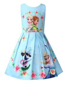 New Girls Anna Elsa Flower Printed Dress size 3-4 yrs