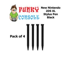 New Nintendo 2DS XL Stylus Touch Pens Sticks Black Pack of 4