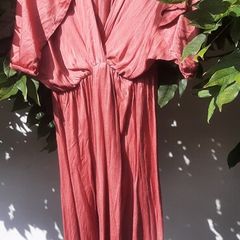 Salmon Pink- Coral Silk Feel Dress