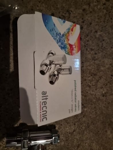 2 x valves for Radiators or heated towel rails - Chrome