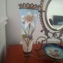 French vanity piece with opaline hand painted vases Image 3
