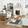 _Side table, side cabinet with shelf and adjustable shelf level, living room, bedroom, study, office, 30 x 50 x 60 cm, metal, industrial design, vintage, dark brown Image 4