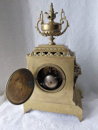 Ornate Antique Mantel Clock Solid Brass circa 1900s Working Beautiful solid
