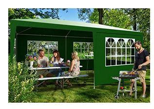 Gazebo 3 x 6 m UV Protection Water-Repellent 6 Side Panels Marquee Party Tent Window Garden Tent Solid
