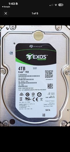 Seagate Exos 4tb 7e8 St4000nm000a 6gb/s 7.2k 256mb 3.5" 2hz100 Sata Hard Drive