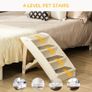 Foldable Four-Step Pet Stairs, for Cats, Small Miniature Dogs, with Non-Slip Mats 62 x 38 x 49.5cm Beige Image 4