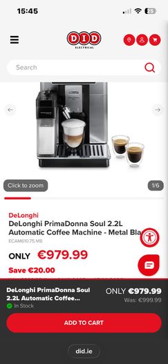 De Longhi Coffee Machine