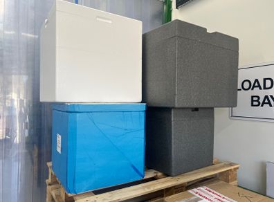 Styrofoam storage boxes