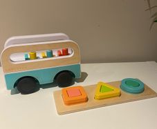 Lovevery Wooden bus and Puzzle
