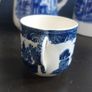 Beautiful Antique Blue and White Willow Pattern Small Coffee Can Cup, English Made, Unknown Maker Image 3