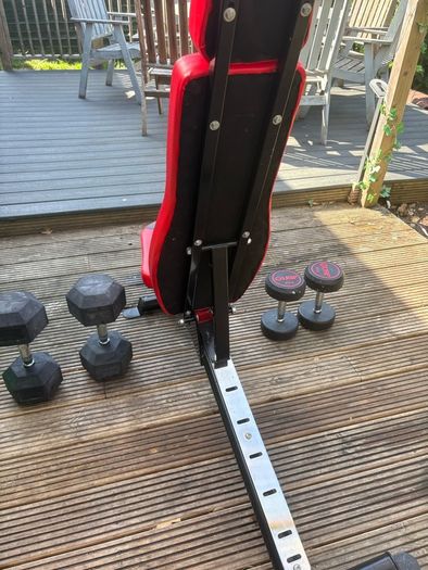 Gym Bench & Dumbbells 10kg & 22.5kg Hex Dumbbells