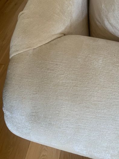 9 foot cream velvet sofa