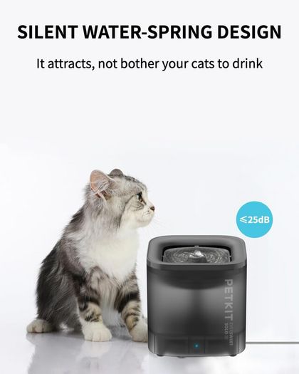 Cat Water Fountain, EVERSWEET SOLO SE, 1.85L Ultra Quiet Automatic Cat Drinking Fountain for Indoor Use, Easy-Clean Design with Carbon Filter and Separate Base, Plug-In Cat Water Dispenser