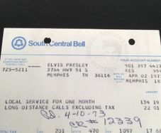 Elvis Memorabilia - Elvis Phone Bill