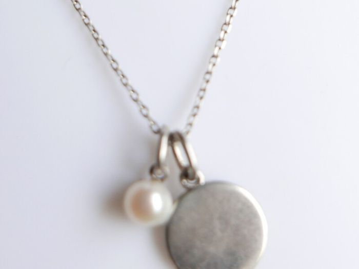 Vintage 925 Sterling Silver Pendant Pearl Necklaces length 18" - 3g