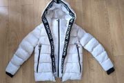Mens Moncler White Down Jacket Hooded Puffer Coat Size M Authentic