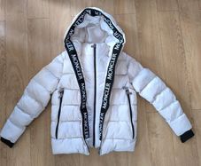 Mens Moncler White Down Jacket Hooded Puffer Coat Size M Authentic