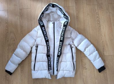 Mens Moncler White Down Jacket Hooded Puffer Coat Size M Authentic