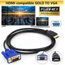 HDMI to VGA D-SUB Male Video Adapter Cable Lead for HDTV PC Computer Monitor Video Adapter Cable Image 2