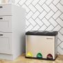 _Kitchen Waste Bin 3-in-1 24 Litre Rubbish Separator Pedal Bin Metal Waste Separation System Heavy Duty Easy Clean Image 5