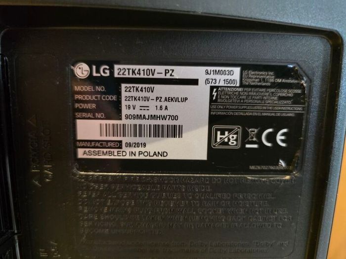 LG 22" Monitor/TV