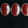 Vintage Sterling Silver 925 Carnelian Link Bracelet with Toggle Clasp L-8,5"  51,28g Image 10
