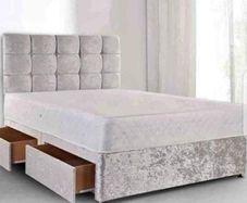 New Stylish single ,Double 4ft, 4ft6, King 5ft And 6ft Superking Sizes Divan Beds Instock. Drawers And Optional Tufted Mattresses Available. Free Delivery